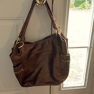 Really cute rose gold ish shimmer soft leather bag